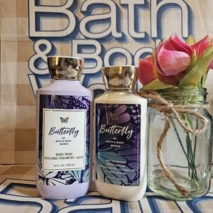 NWT Bath & Body Works Butterfly Bodycare Bundle - Purple & White